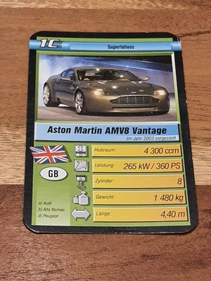 Aston Martin AMV8 Vantage  - Einzelkarte - Quartett  (9)