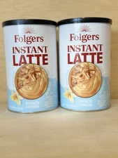 2-PACKS - Folgers French Vanilla Instant Latte Coffee Mix 16 oz Ea Exp 3/26