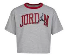 Jordan Boxy Logo Girls Active Shirts & Tees Size XXL, Color: Grey/Red