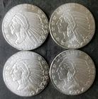 Lot of Four Golden State Mint 1/2oz Silver Incuse Indian Rounds