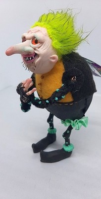Old Kartuz OOAK Moth Troll Art Doll, Handmade Fantasy Creature with Wings