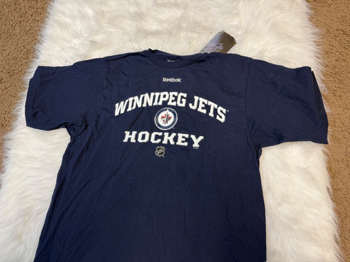 Winnipeg Jets Reebok Center Ice Navy Blue Men's Size Medium Shirt - Picture 2 of 5