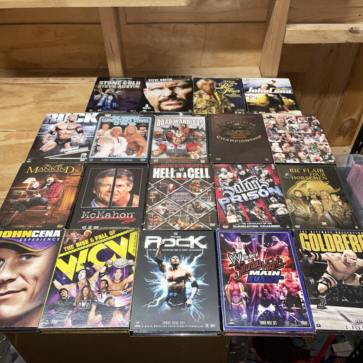 Huge Lot of 19 WWE DVD's - 3 & 4 Disc Sets - Rock, Stone