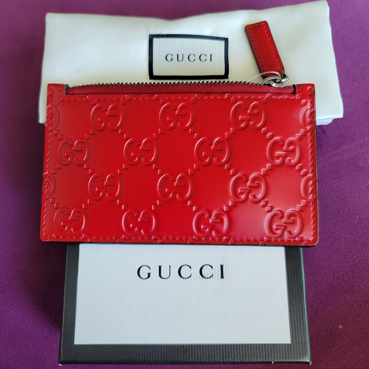 Gucci Wallet Card Holder Red Leather New Unisex Epi | eBay Gucci Wallet Card Holder Red Leather New Unisex Epi | eBay