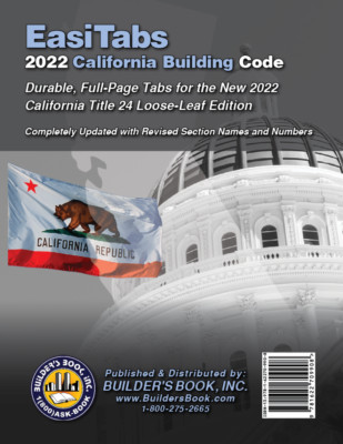 2022 California Building Code, Title 24 Part 2. Vol. 1&2 Loose-Leaf EasiTabs