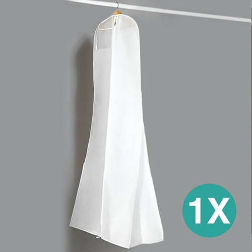 White Extra Large Wedding Dress Bridal Gown Garment Breathable Cover Storage Bag - Picture 12 of 12