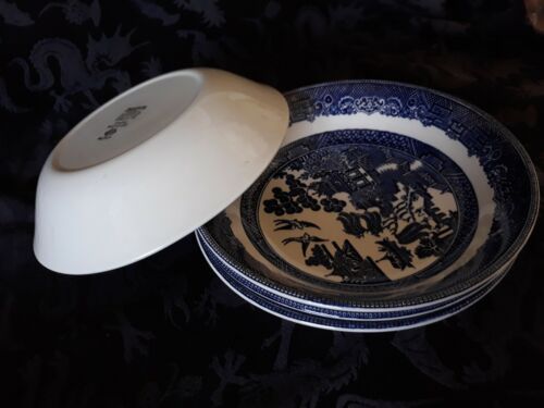 Lot 13 Johnson Brothers BLUE WILLOW England Salad Plates Cereal serving Bowls - Picture 9 of 11