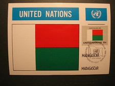 UN United Nations 1980: maximum card MK maximum card "flags"-MADAGASCAR