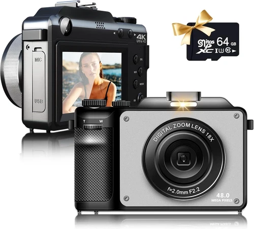 4K Digital Camera for Photography*Video 48MP Auto-Focus Anti-Shake Vlogging Came - Picture 1 of 13