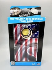 🔲Tabletop Coin Hole Game Coin Bouncing Wood Made in USA 2+ Players Party Game