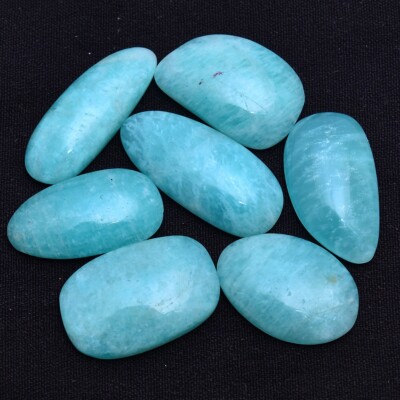 7 Pcs Natural Amazonite Untreated Cabochon 21mm-26mm Loose Gemstones Wholesale