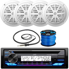 JVC KD-T92MBS Single-DIN Marine Bluetooth CD Receiver, 4x 4'' 100W Max Speakers
