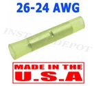 (50) 26-24 Gauge Nylon Butt Connectors Small Electrical Wire Splice - USA MADE