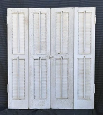 2 availble Pair 28"x33" Antique Vintage Wood Wooden Bifold Window Shutter Louver