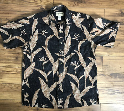 Cooke Street Honolulu Men's Hawaiian Aloha Shirt Large Floral 100% Cotton