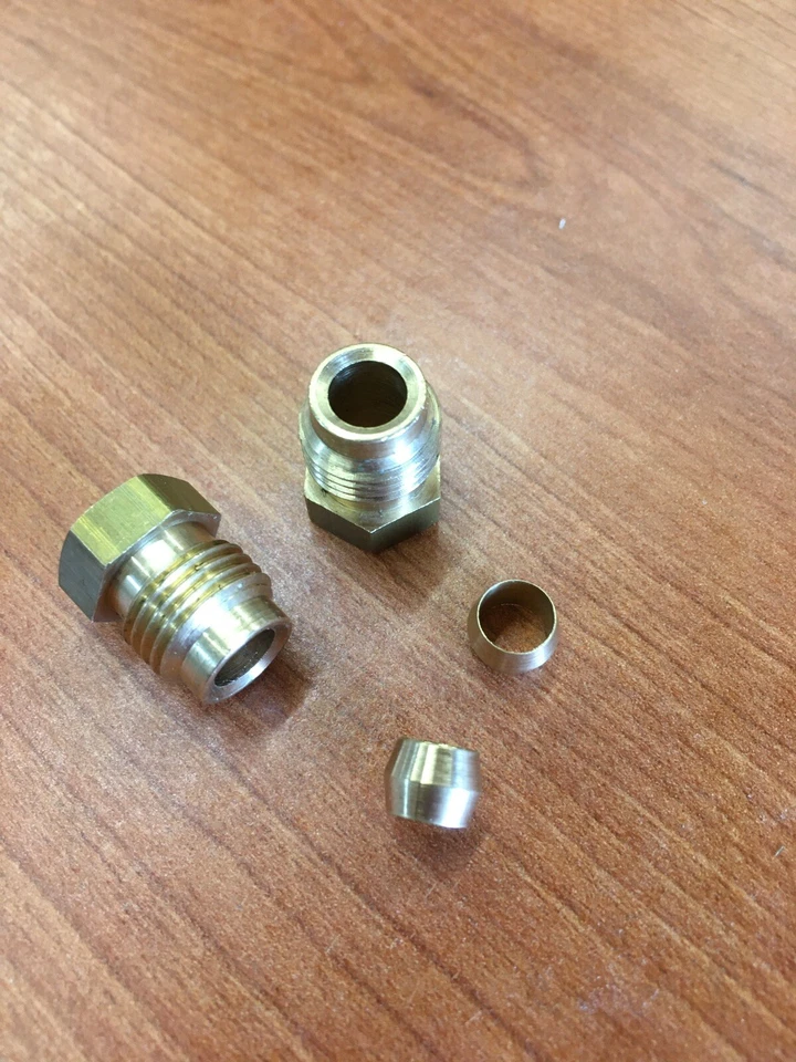 Tubo de combustible de cobre Hillman Super Minx MK1 con bomba de unión y aceitunas para carburador Foto 2 de 4