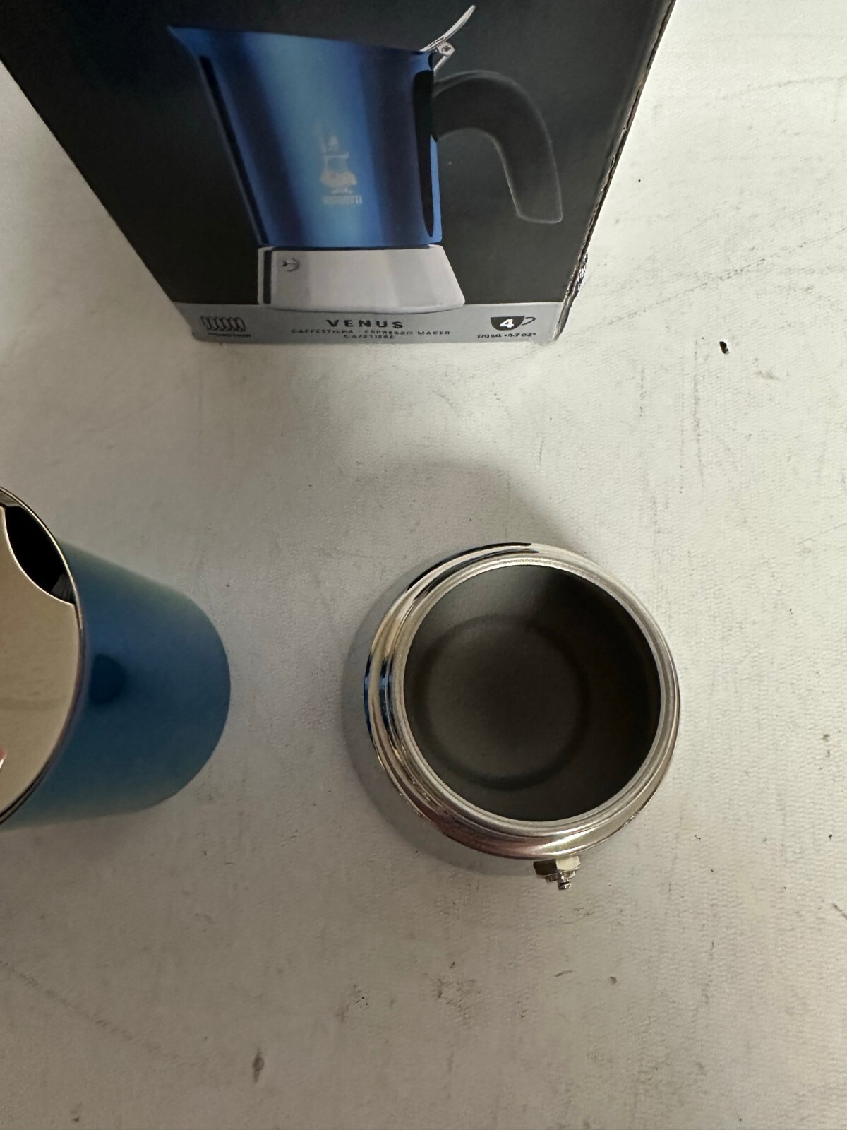 Bialetti Venus Coffee Espresso Maker - 4 Cups -Stainless Steel Blue