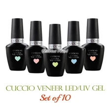 CUCCIO Veneer SET OF 10 Gel Colors Soak Off LED UV Nail Kit Lot 13 mL/0.43 oz