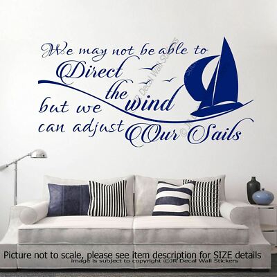 Passen Sie unsere Segel an - Inspirierendes Zitat Wandbild, Kinderzimmer Wandaufkleber, Wandbilder