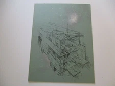 ANTHONY POWELL DRAWING   ARCHITECTURAL SPACE ? MOD METAL ILLUSTRATION VINTAGE