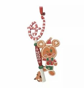 Disney Store Mickey Mouse Christmas Gingerbread Man Key Ornament IN HAND
