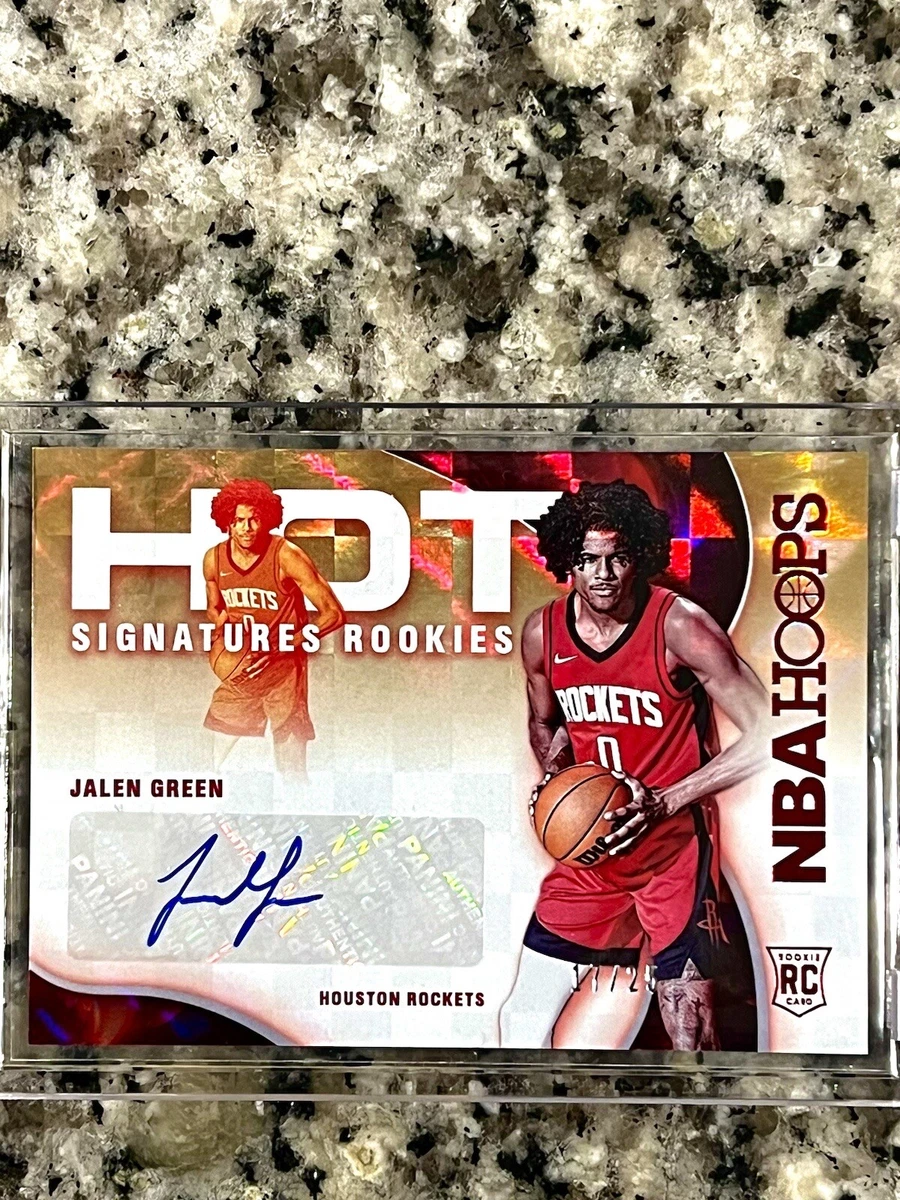 2021-22 NBA Hoops Jalen Green Rookie auto /25 RC Hot Signatures Houston Rockets