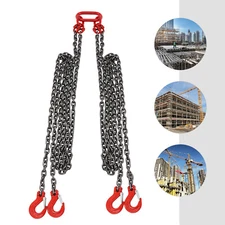 Lifting Chain Sling 4leg 5/16" 20ton 13FT Lift Chain with 4* Sling Hooks USA