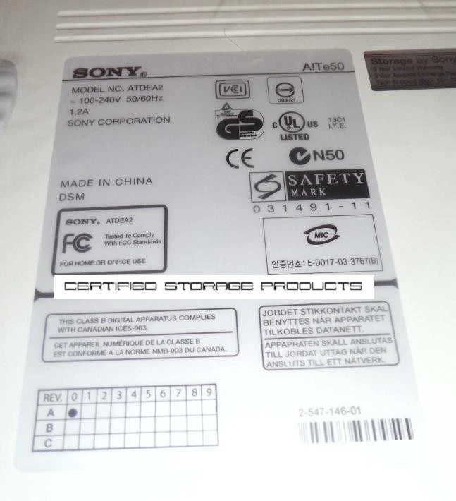 NEW SONY AITe50s AIT-E Ext AITe50/S ATDEA2 AITe50 Turbo Data Tape Drive Kit NIB  - Image 4 of 4