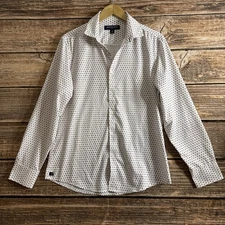 Mizzen Main Button Up Shirt Mens Medium Trim No Tuck Leeward Geometric