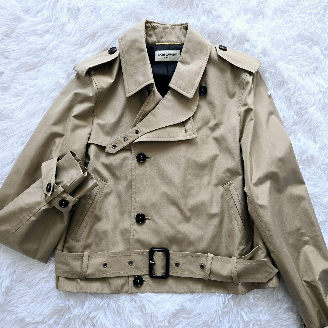 Rara giacca da cavaliere Saint Laurent in seta trench