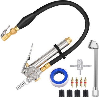 Heavy Duty Tire Pressure Gauge with Inflator Air Chuck with Pressure Gauge 10-12