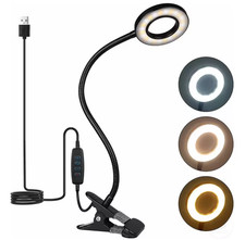 10X Magnifier Glass LED Desk Lamp With Light Stand Clamp Beauty Magnifying Lamp.