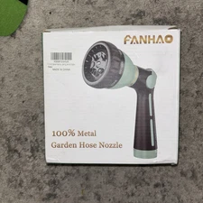 FANHAO Garden Hose Nozzle Heavy Duty, 100% Metal Water Light Green 