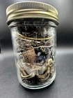 Vintage Costume Jewelry Jar Mixed Wearable Lot Gold Silver Enamel Rhinestone