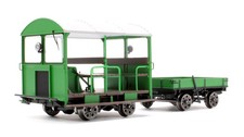 Ellis Clark Trains E1017U Wickham Trolley & Trailer, BR (SR) Green Un-numbered