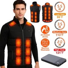 Heated Vest 23 Heating Zones with 30000mAh Battery Pack Electric Heating Vest US