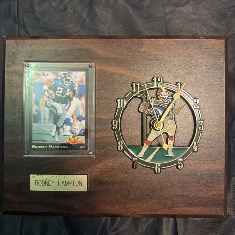 New York Giants Rodney Hampton Rare Vintage Collectible Clock Great Condition