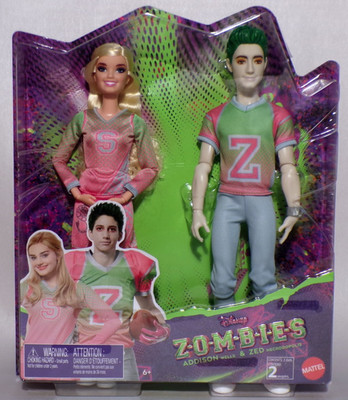 Disney Zombies 2-Pack Addison Cheerleader and Zed Football Player 12'' Doll HFJ66
