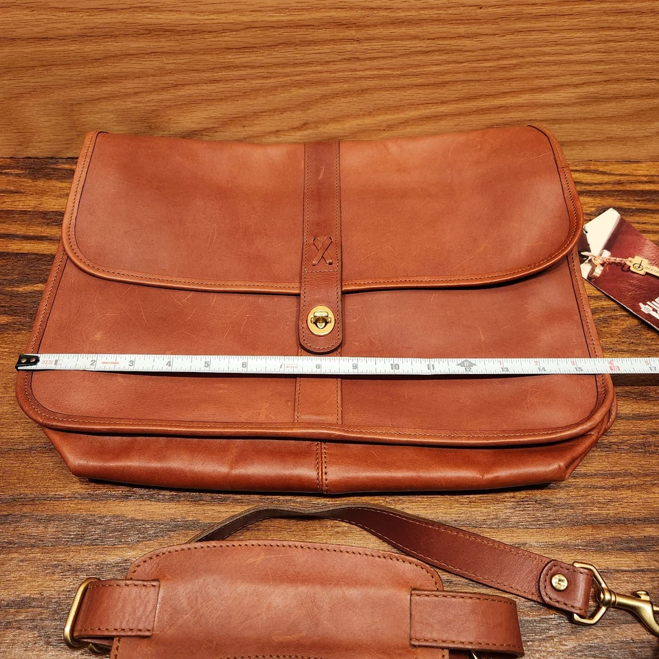 Bolso Mensajero de Cuero Jack Georges Colección Belmont Coñac Maletín de Hombro Foto 2 de 4