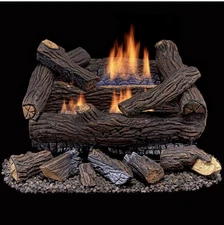 Duluth Forge DLS-18T-2 Dual Fuel Ventless Fireplace Logs Set with Thermostat