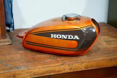#ad #ad 1974 1975 1976 Honda CL360 Scrambler Muscat Motorcycle gas fuel tank orange VTG $199.99