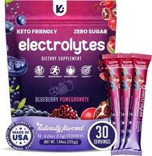 Electrolytes Powder Packets – Blueberry Pomegranate 30 Servings – No Sugar Hydra