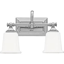 Quoizel NL8602C Nicholas Mid Century Bath Vanity Wall Light, 2-Light Chrome