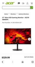 Acer Nitro XZ0 XZ270 XBMIIPX 27" Gaming Monitor 16:9 Black UM.HX0AA.X01
