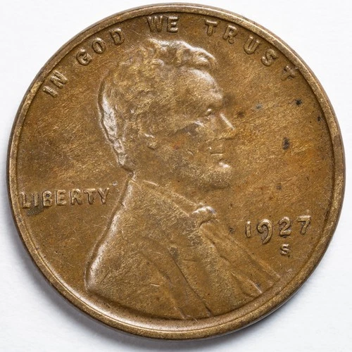 1927-S Lincoln Wheat Penny Cent Extremely Fine (XF)