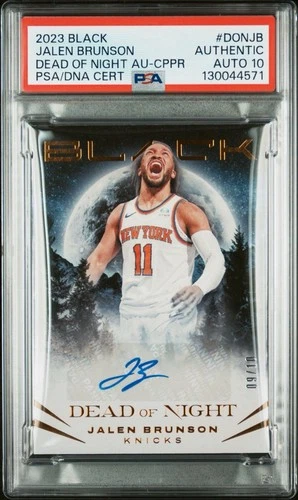 2023 BLACK JALEN BRUNSON/10 DEAD OF NIGHT AUTO COPPER POP 1 PSA AUTHENTIC