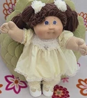🌼1985 Cabbage Patch girl with Brown Poodle loops 2 ponytails and violet eyes🌼
