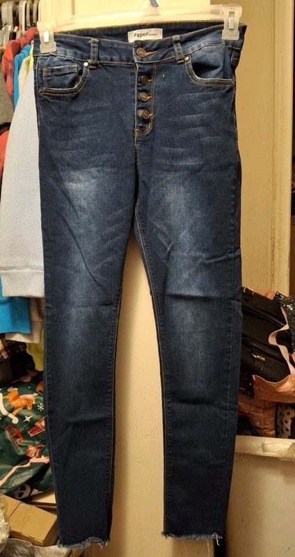 Paper Cocoon Size 5 Jeans Zipper On Back of Ankles Stretchy Denim