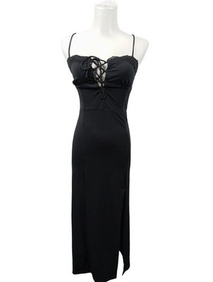 BERSHKA Abendkleid Damen Kleid Gr. DE 38 schwarz Elegant