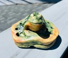 WELLER Pottery, MUSKOTA Flower Frog on Lily Pad, c. 1915-1928
